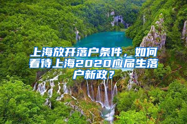 上海放开落户条件，如何看待上海2020应届生落户新政？