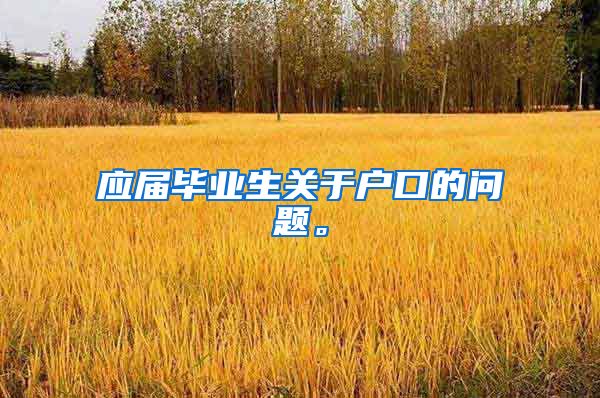 应届毕业生关于户口的问题。