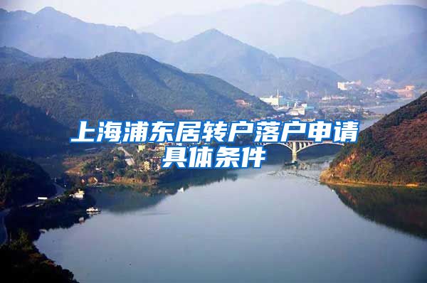 上海浦东居转户落户申请具体条件