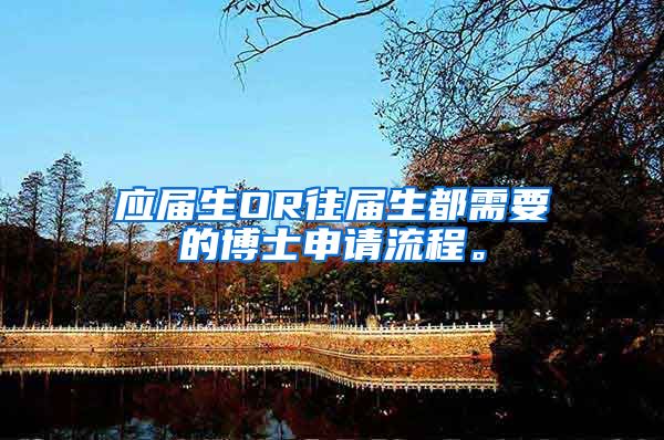 应届生OR往届生都需要的博士申请流程。