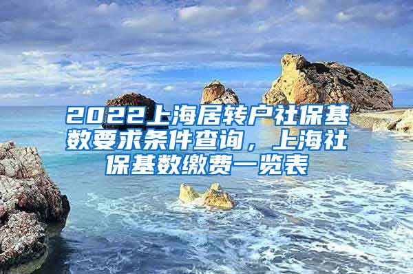 2022上海居转户社保基数要求条件查询，上海社保基数缴费一览表
