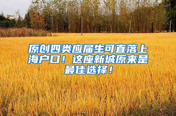 原创四类应届生可直落上海户口！这座新城原来是最佳选择！