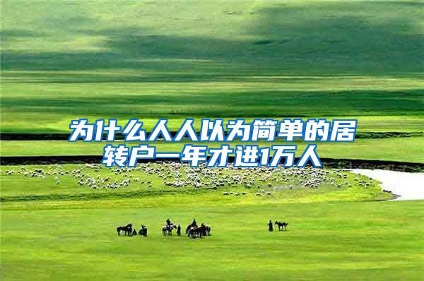 为什么人人以为简单的居转户一年才进1万人