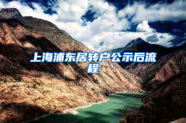 上海浦东居转户公示后流程