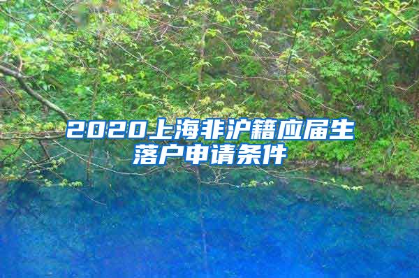 2020上海非沪籍应届生落户申请条件