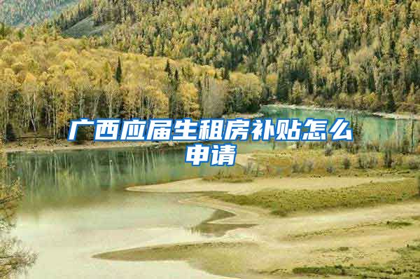 广西应届生租房补贴怎么申请
