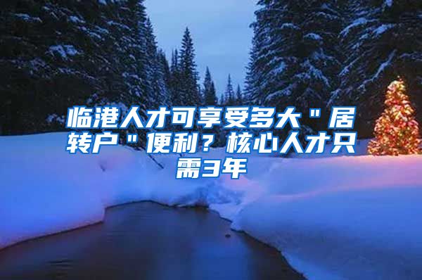 临港人才可享受多大＂居转户＂便利？核心人才只需3年