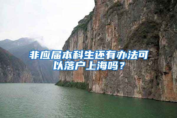 非应届本科生还有办法可以落户上海吗？