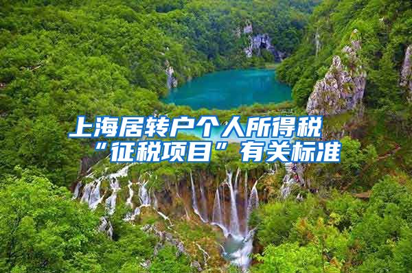 上海居转户个人所得税“征税项目”有关标准
