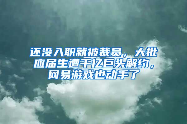 还没入职就被裁员，大批应届生遭千亿巨头解约，网易游戏也动手了