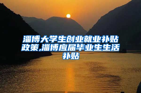 淄博大学生创业就业补贴政策,淄博应届毕业生生活补贴