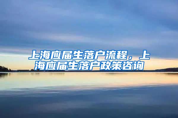 上海应届生落户流程，上海应届生落户政策咨询