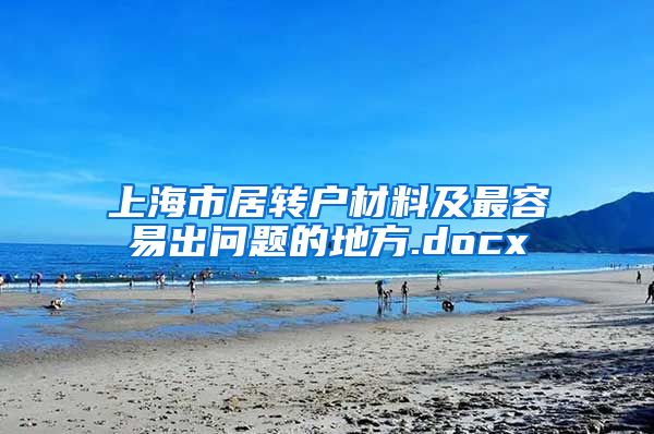 上海市居转户材料及最容易出问题的地方.docx