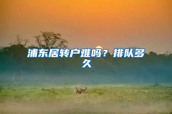 浦东居转户难吗？排队多久