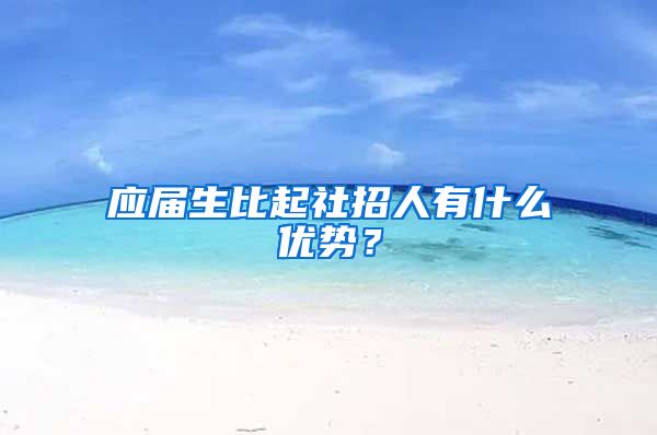 应届生比起社招人有什么优势？