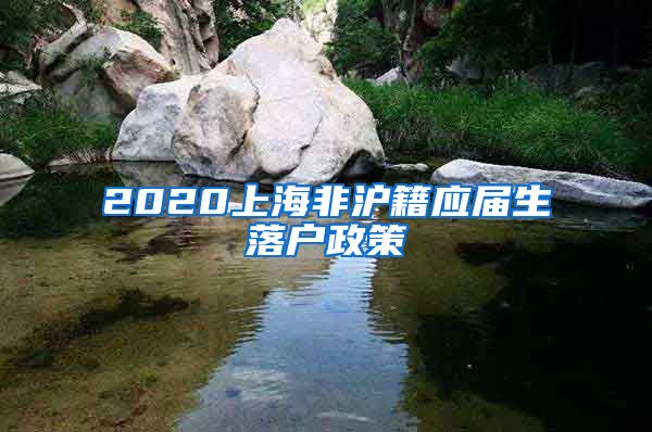 2020上海非沪籍应届生落户政策