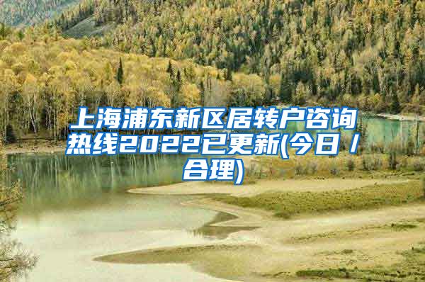上海浦东新区居转户咨询热线2022已更新(今日／合理)