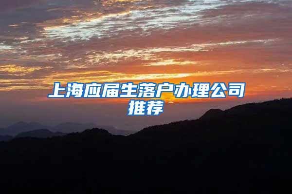 上海应届生落户办理公司推荐