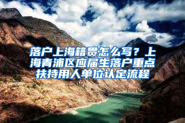 落户上海籍贯怎么写？上海青浦区应届生落户重点扶持用人单位认定流程