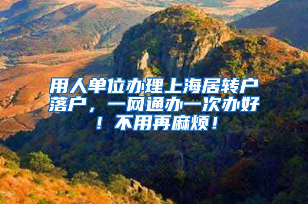 用人单位办理上海居转户落户，一网通办一次办好！不用再麻烦！