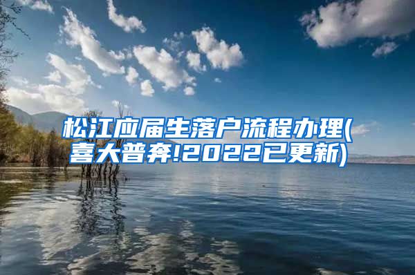 松江应届生落户流程办理(喜大普奔!2022已更新)