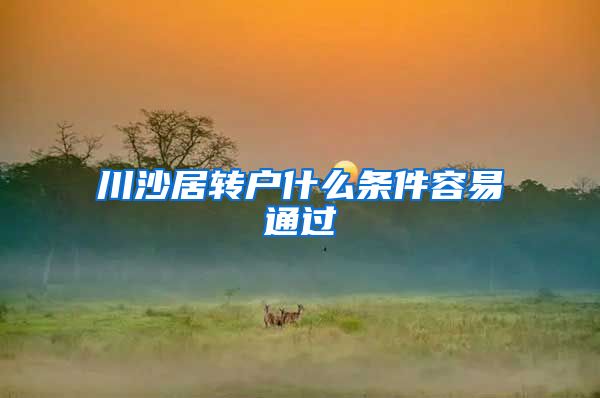 川沙居转户什么条件容易通过