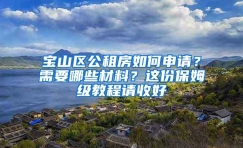 宝山区公租房如何申请？需要哪些材料？这份保姆级教程请收好→